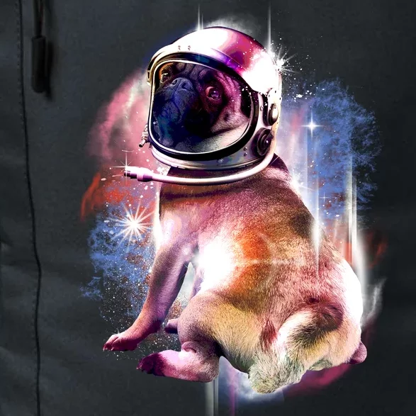 Space Pug Wearing Helmet Daily Commute Backpack