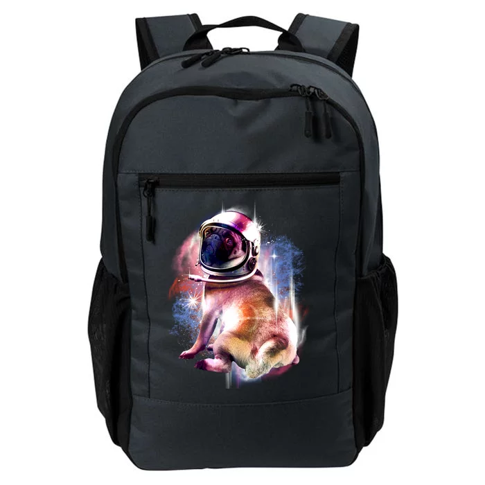 Space Pug Wearing Helmet Daily Commute Backpack