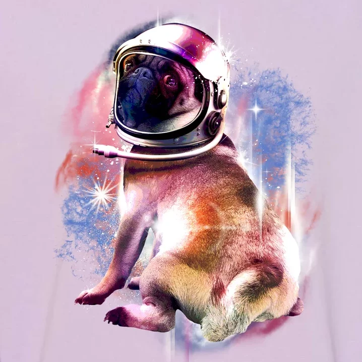 Space Pug Wearing Helmet Garment-Dyed Sweatshirt