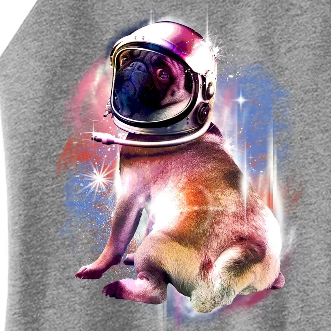 Space Pug Wearing Helmet Women’s Perfect Tri Rocker Tank