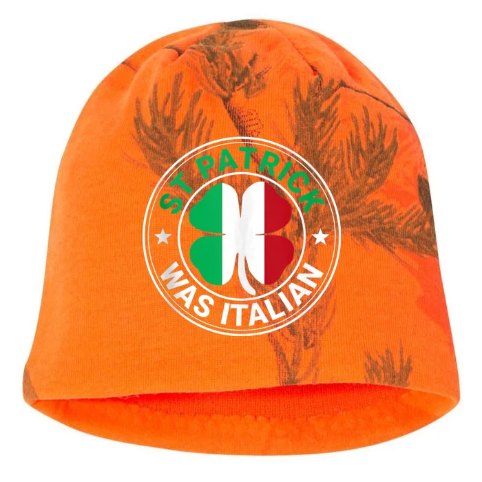 St Patrick Was Italian St Patrick's Day Funny Kati - Camo Knit Beanie