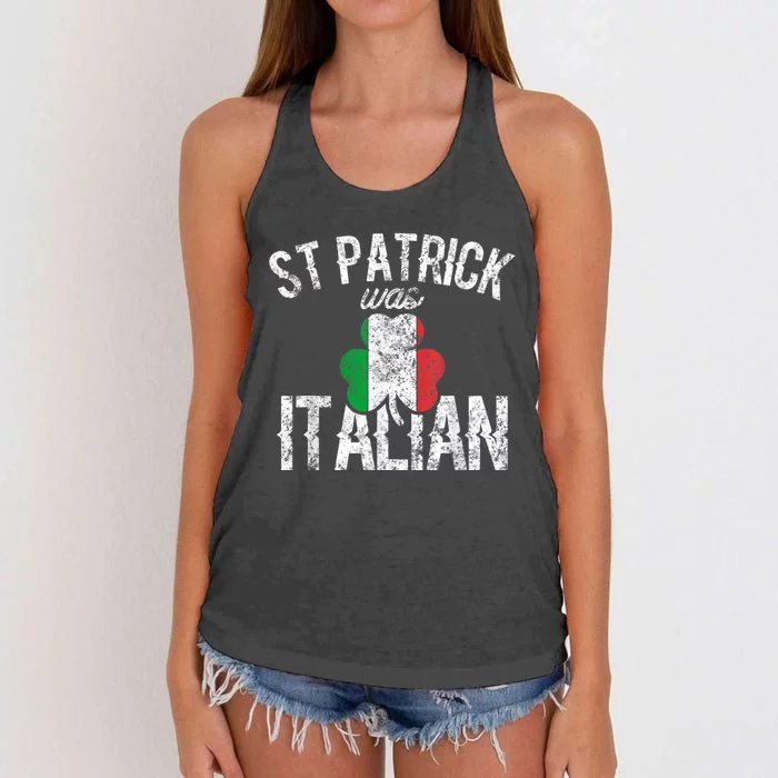 St Patrick Was Italian St Patrick's Day Funny Women's Knotted Racerback Tank