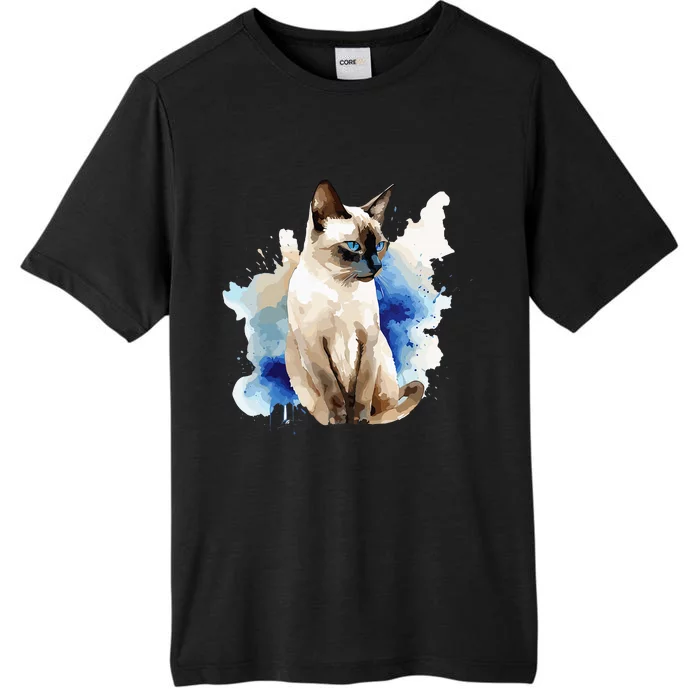 Siamese Painting Watercolor Kitten Cat Lover Siamois Kitty ChromaSoft Performance T-Shirt