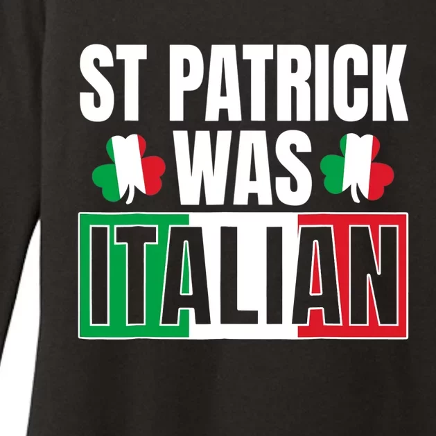 St Patricks Was Italian Shamrock Italy Flag St Paddy's Day Womens CVC Long Sleeve Shirt