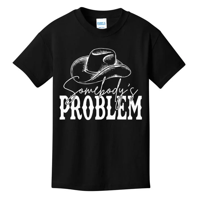 Somebodys Problem Western Country Cowboy Morgan Fan Kids T-Shirt