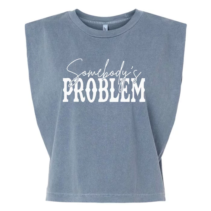 Somebodys Problem Western Country Cowboy Morgan Fan Garment-Dyed Women's Muscle Tee