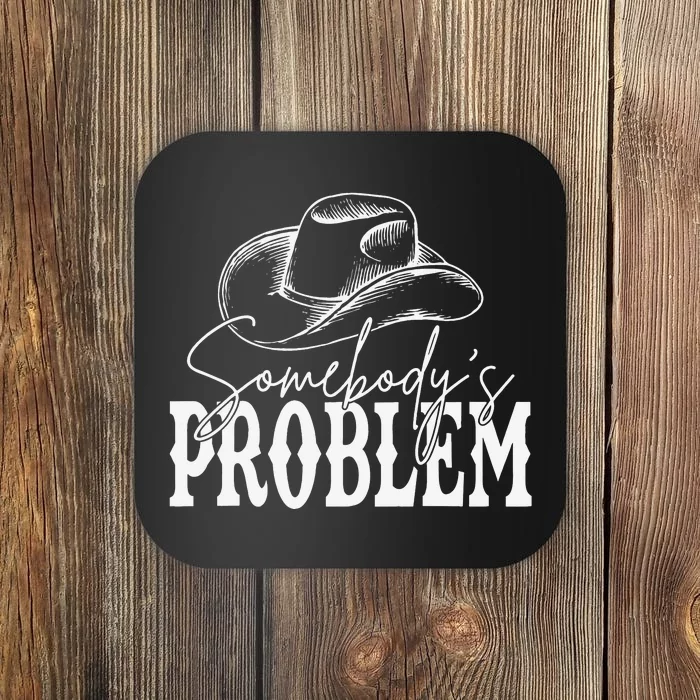 Somebody's Problem Western Country Cow Morgan Fan Coaster