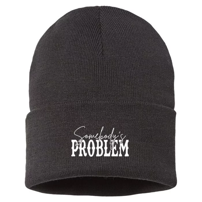 Somebodys Problem Western Country Cowboy Morgan Fan Sustainable Knit Beanie