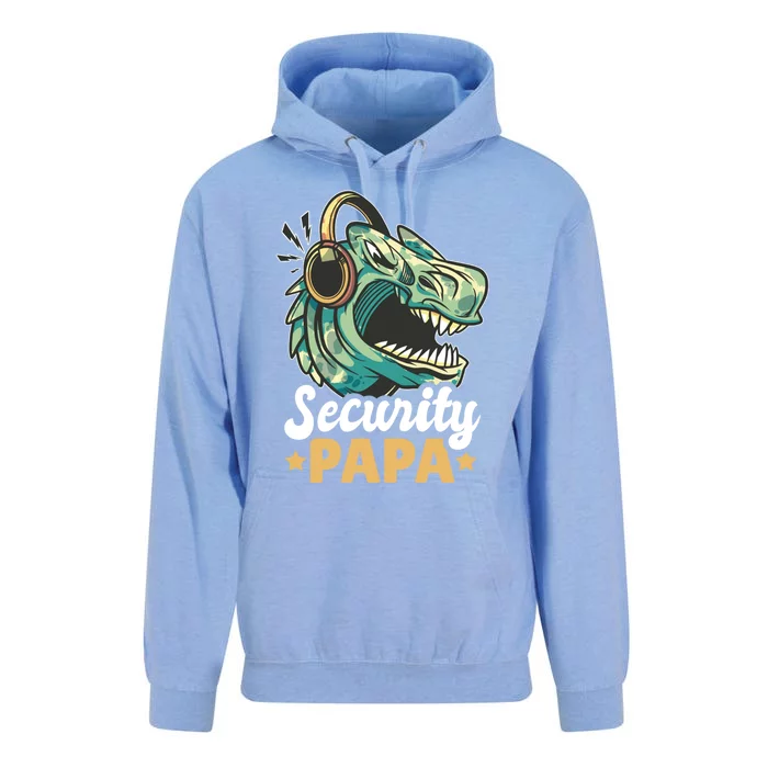 Security Papa With A Dinosaur For Father's Day Meaningful Gift Unisex Surf Hoodie