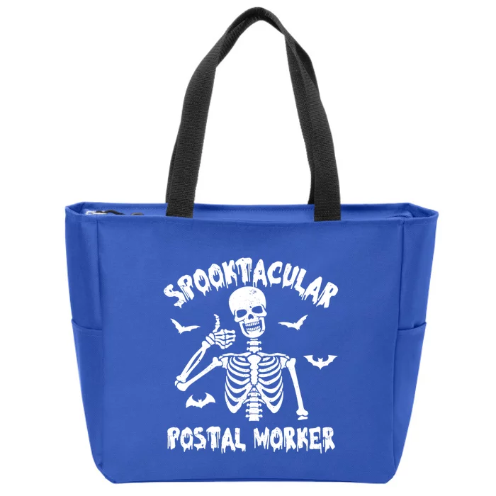 Spooktacular Postal Worker Funny Skeleton Halloween Gift Zip Tote Bag