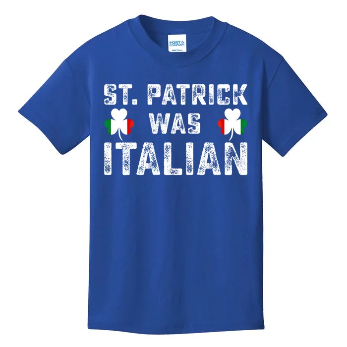 St Patrick Was Italian Flag Irish Clover St Pattys Holiday Gift Kids T-Shirt