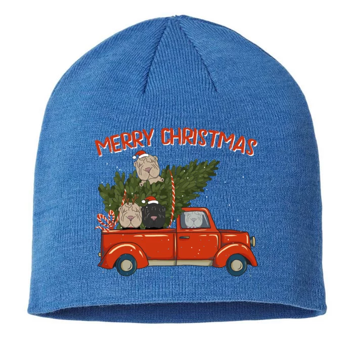 Shar Pei Xmas Vintage Red Pickup Retro Truck Gift 8 1/2in Sustainable Knit Beanie