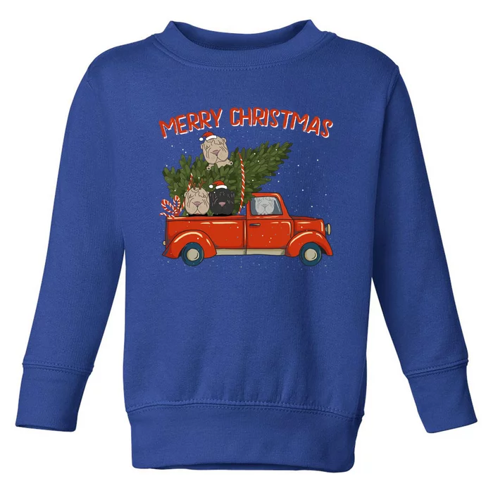 Shar Pei Xmas Vintage Red Pickup Retro Truck Gift Toddler Sweatshirt