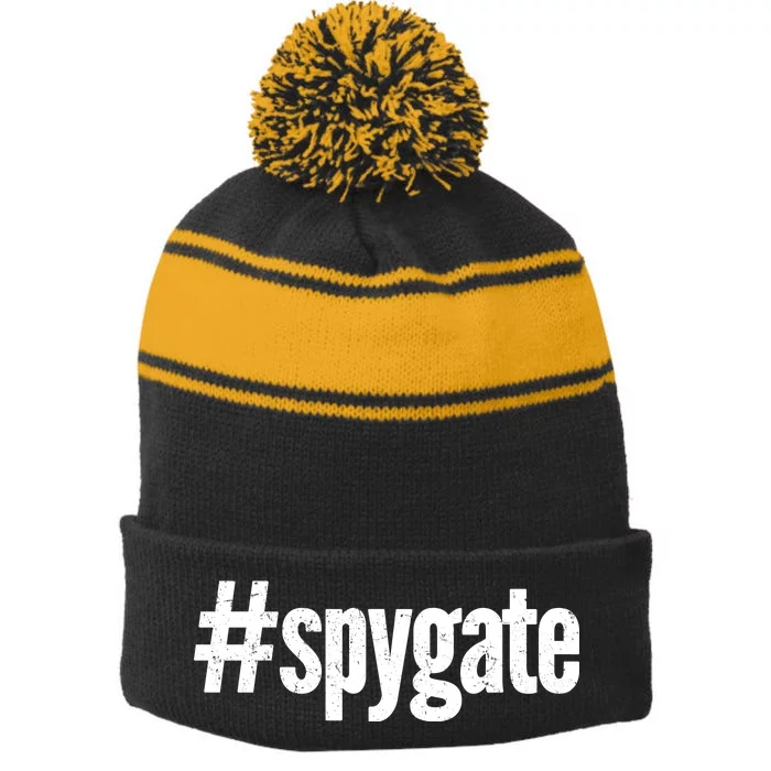 #Spygate Stripe Pom Pom Beanie