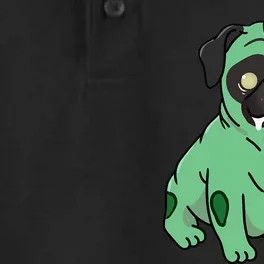 Spooky Pug Zombie Costume Dry Zone Grid Performance Polo