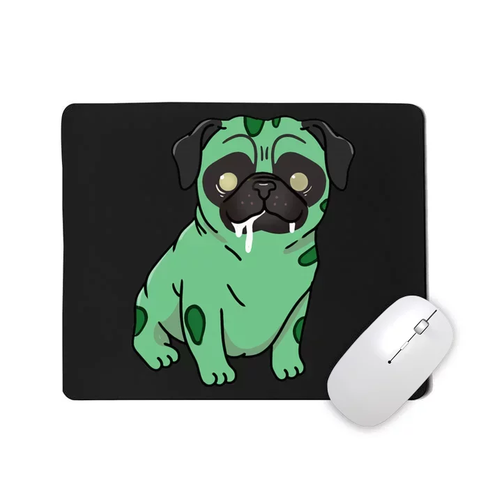 Spooky Pug Zombie Costume Mousepad