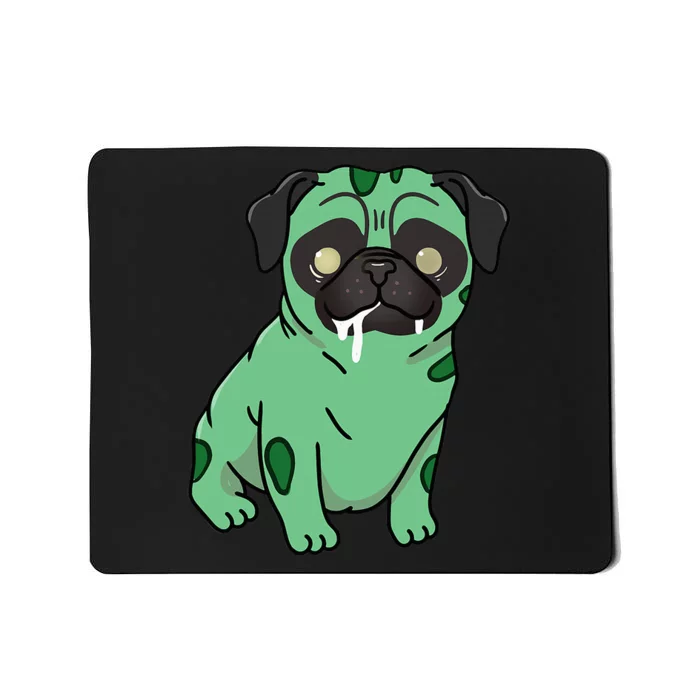 Spooky Pug Zombie Costume Mousepad