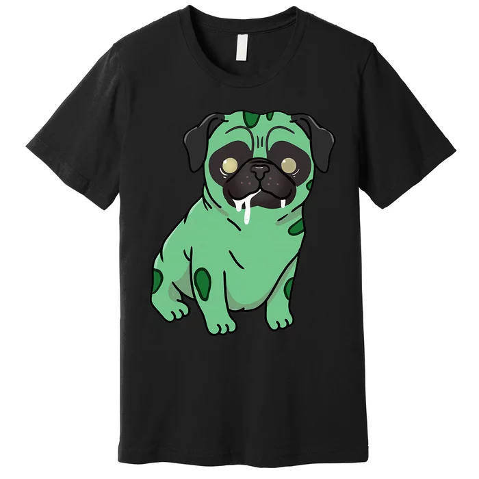 Spooky Pug Zombie Costume Premium T-Shirt