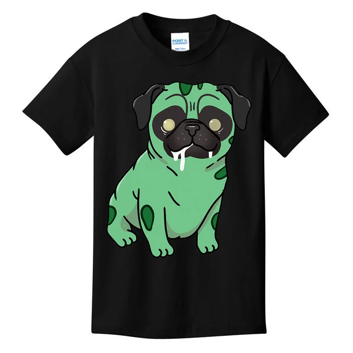 Spooky Pug Zombie Costume Kids T-Shirt