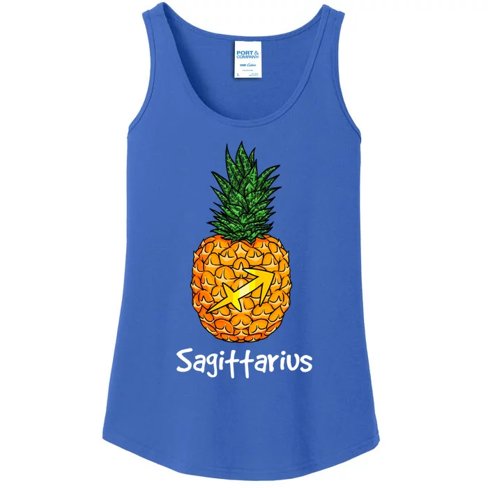 Sagittarius Pineapple Zodiac Sign Meaningful Gift Ladies Essential Tank