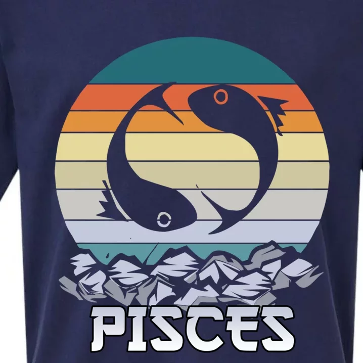 Sunset Pisces Zodiac Funny Gift Sueded Cloud Jersey T-Shirt