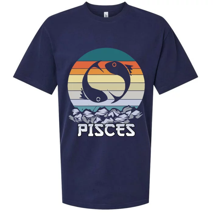 Sunset Pisces Zodiac Funny Gift Sueded Cloud Jersey T-Shirt