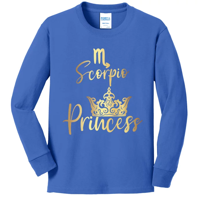 Scorpio Princess Zodiac Gift Kids Long Sleeve Shirt