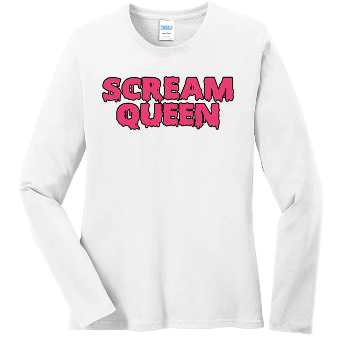 Scream Queen Apparel Happy Halloween Day Ladies Long Sleeve Shirt