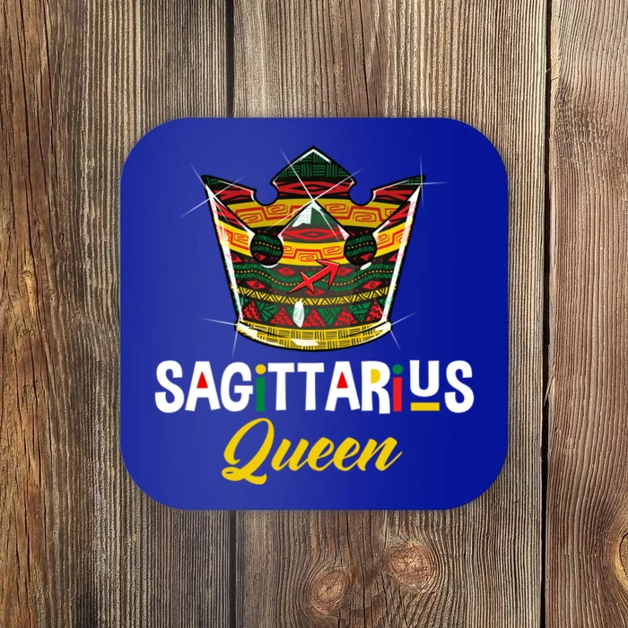 Sagittarius Queen African Pride Zodiac Sign Crown Meaningful Gift Coaster