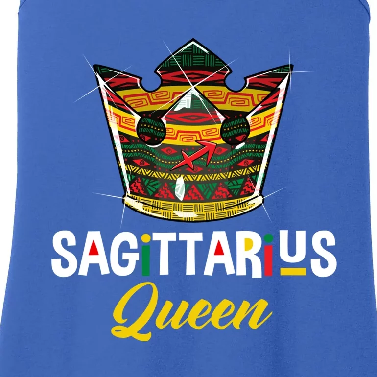 Sagittarius Queen African Pride Zodiac Sign Crown Meaningful Gift Ladies Essential Tank