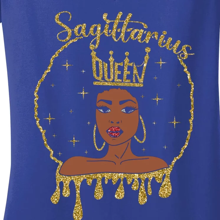 Sagittarius Queens Are Born In November 22 December 21 Gift Women's V-Neck T-Shirt