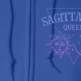 Sagittarius Queen / Blue Sun And Moon Sagittarius Birthday Great Gift Full Zip Hoodie