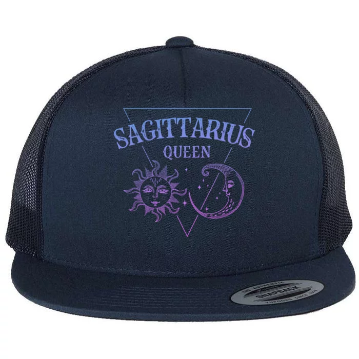 Sagittarius Queen / Blue Sun And Moon Sagittarius Birthday Great Gift Flat Bill Trucker Hat