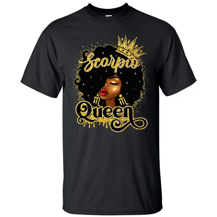 Scorpio Queen Birthday Afro Natural Hair Black Wo Tall T-Shirt