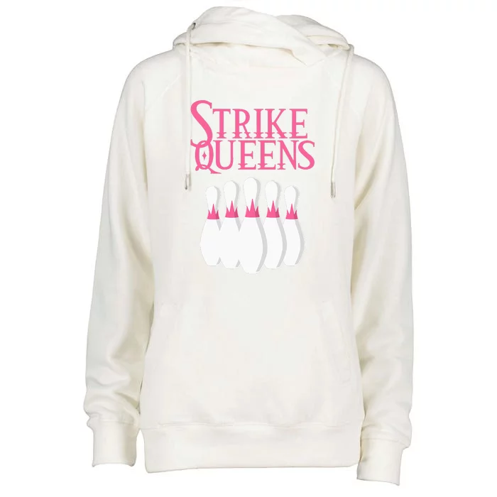 Strike Queens Bowling For Women And Girl Womens Funnel Neck Pullover Hood