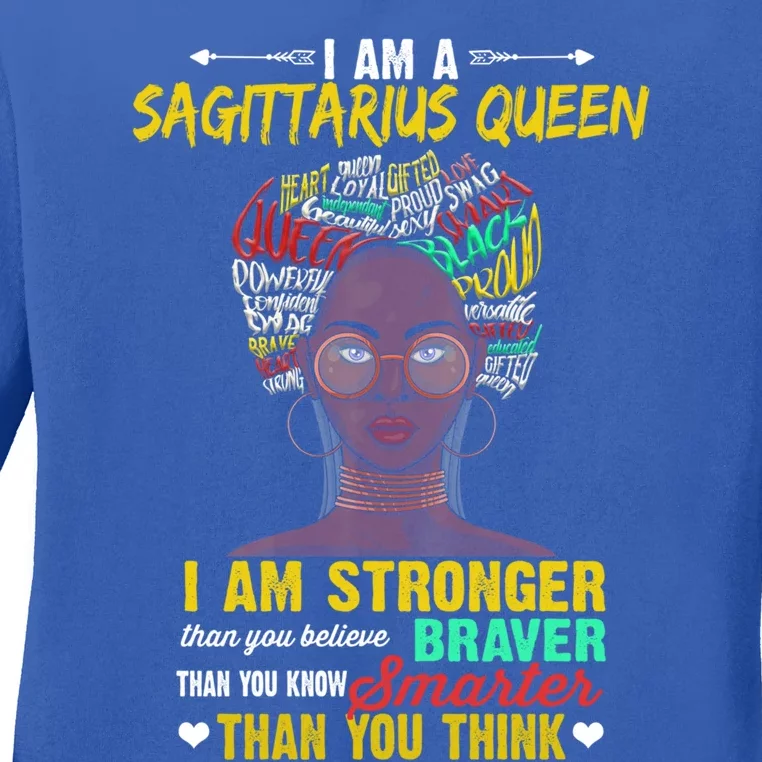 Sagittarius Queen Birthday November 22 December 21 Melanin Cute Gift Ladies Long Sleeve Shirt