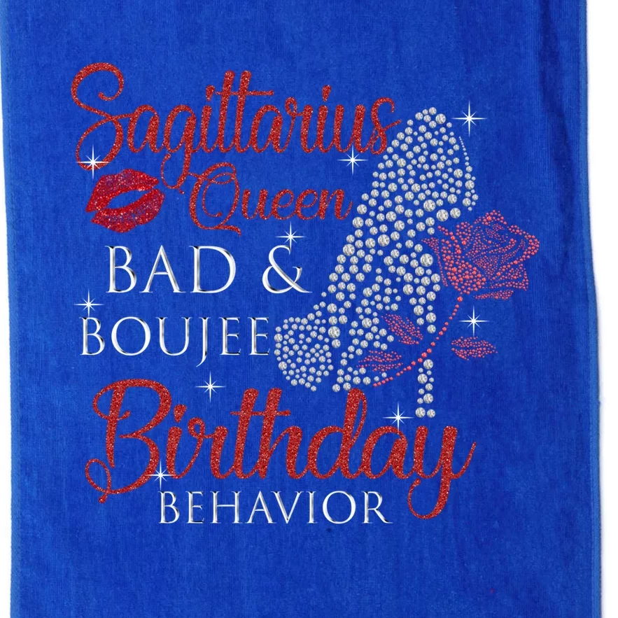 Sagittarius Queen Bad Boujee Birthday Behavior High Heels Gift Platinum Collection Golf Towel