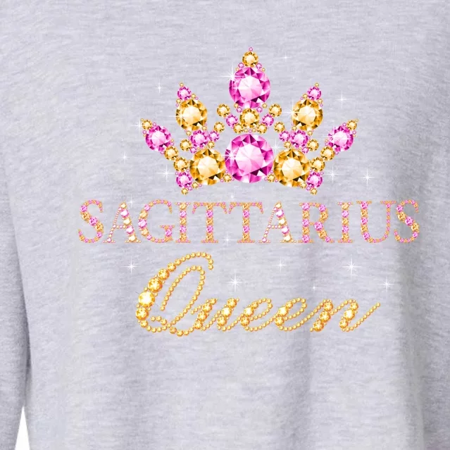 Sagittarius Queen Birthday Cool Gift Astrology Zodiac Sign Gift Cropped Pullover Crew