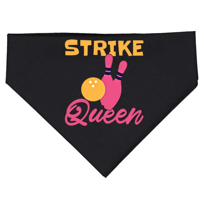 Strike Queen Bowling Team Bowler Gift USA-Made Doggie Bandana