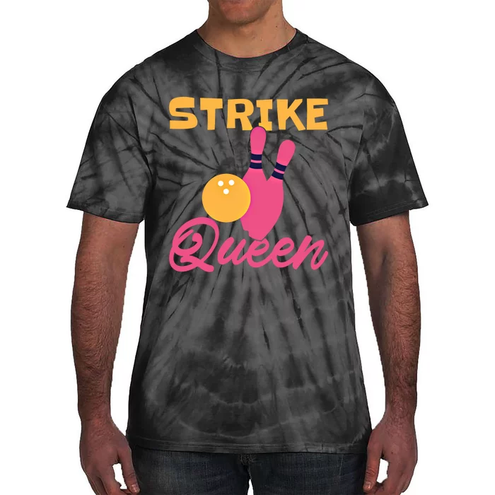 Strike Queen Bowling Team Bowler Gift Tie-Dye T-Shirt