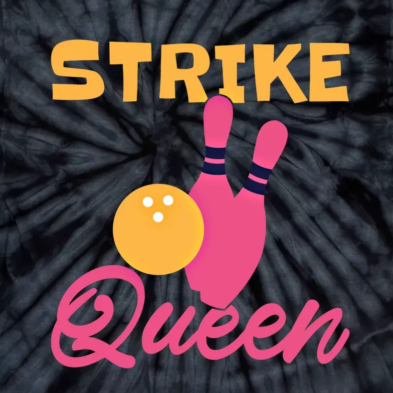 Strike Queen Bowling Team Bowler Gift Tie-Dye T-Shirt