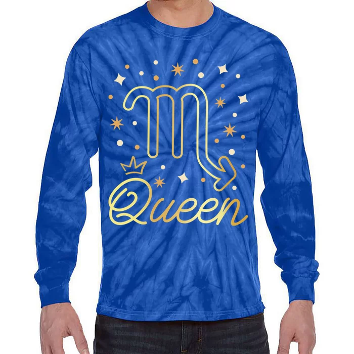 Scorpio Queen Born In October November Scorpio Birthday Gift Tie-Dye Long Sleeve Shirt