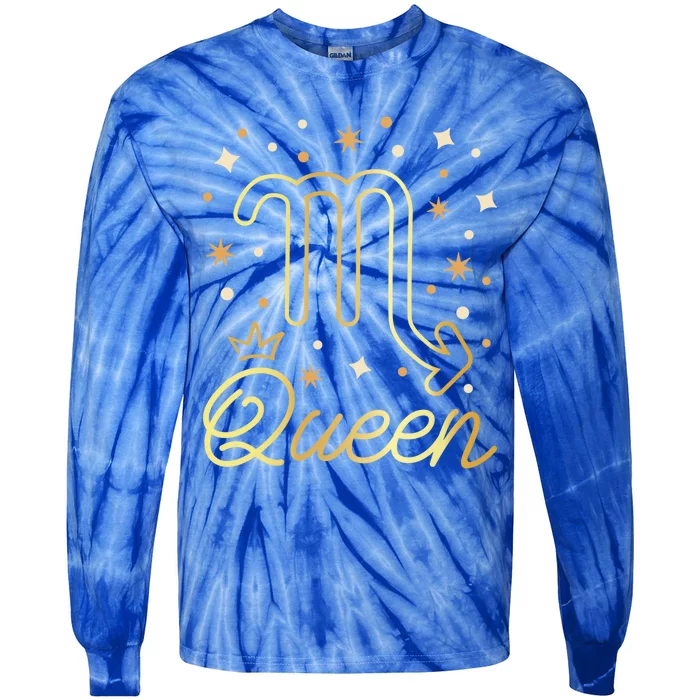 Scorpio Queen Born In October November Scorpio Birthday Gift Tie-Dye Long Sleeve Shirt