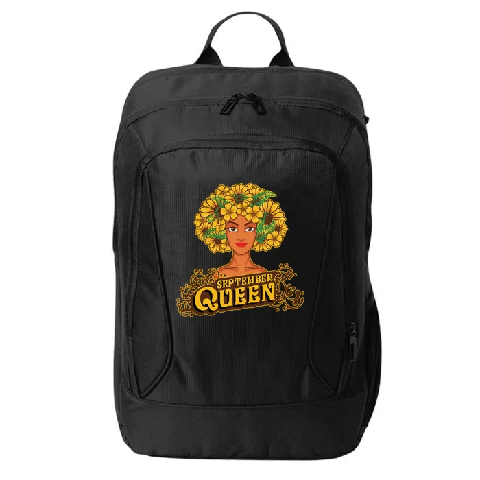 September Queen Birthday Afro Black Funny Virgo Funny Gift City Backpack