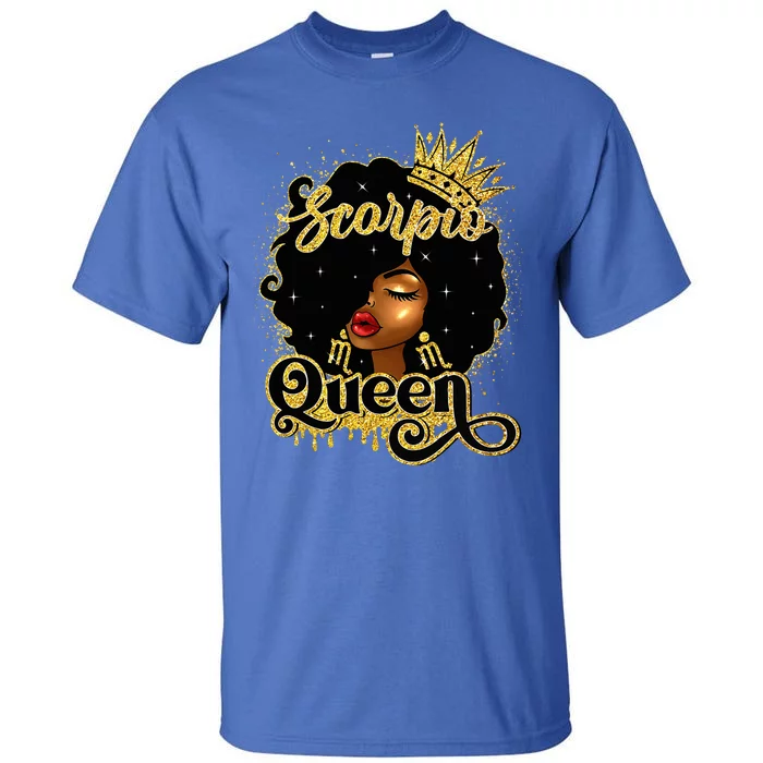 Scorpio Queen Birthday Afro Natural Hair Black Wo Tall T-Shirt