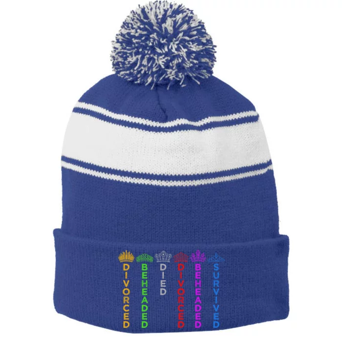 Six Queens Crowns Cute Gift Six The Musical Colors Gift Stripe Pom Pom Beanie