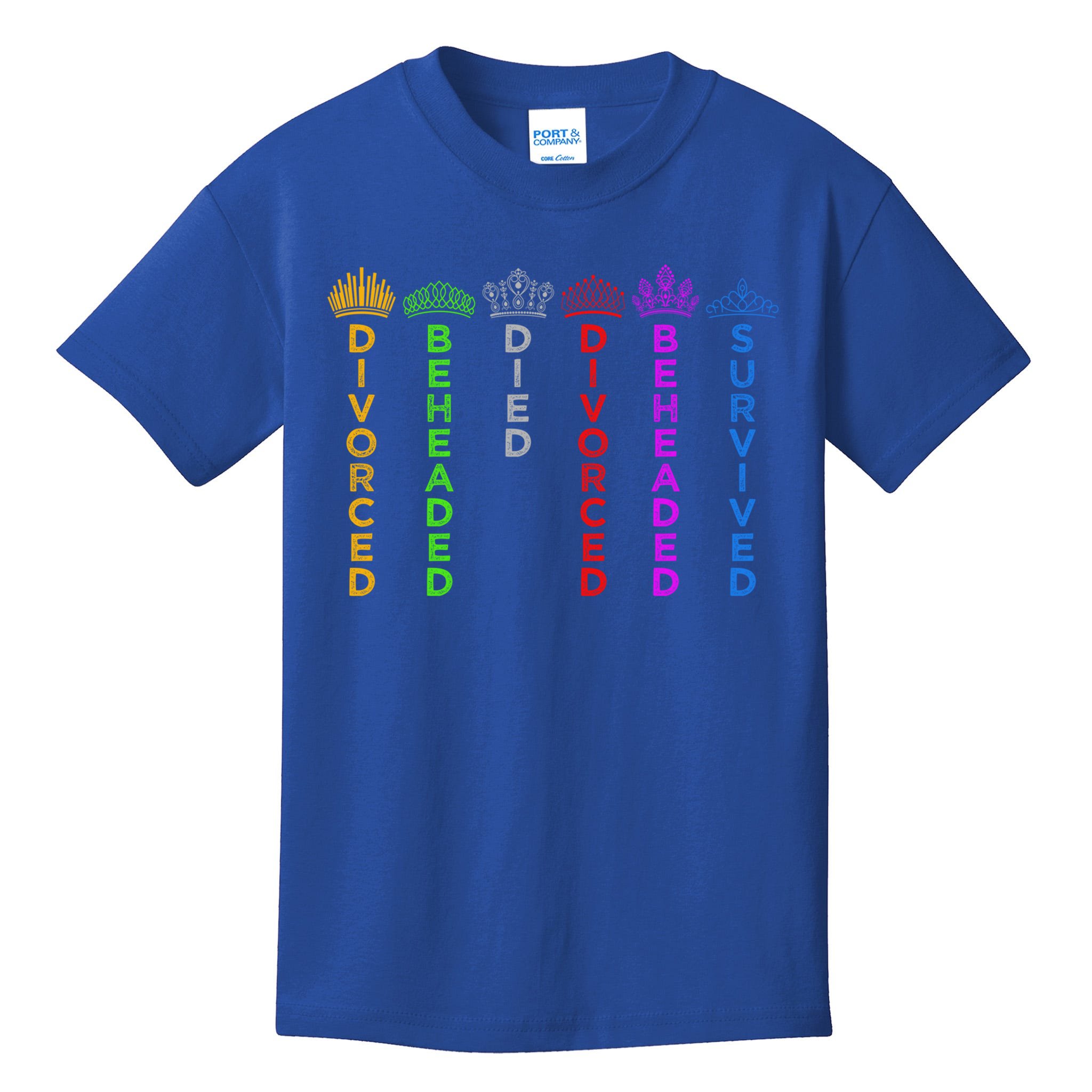Six Queens Crowns Cute Gift Six The Musical Colors Gift Kids T-Shirt