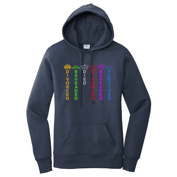 Six Queens Crowns Cute Gift Six The Musical Colors Gift Women's Pullover Hoodie