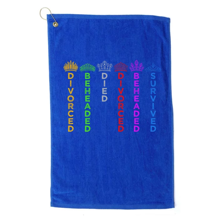 Six Queens Crowns Cute Gift Six The Musical Colors Gift Platinum Collection Golf Towel