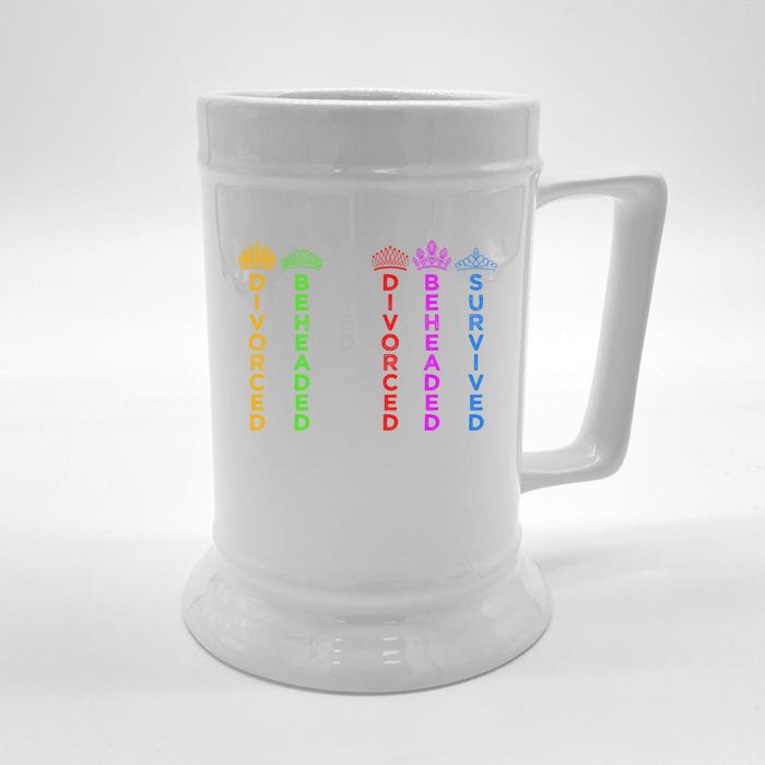 Six Queens Crowns Cute Gift Six The Musical Colors Gift Front & Back Beer Stein